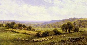  Castle Painting - Near Amberley Sussex With Arundel Castle In The Distance landscape Alfred Glendening scenery